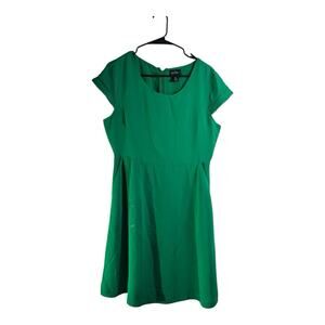 Nicole Miller NY Womens 8 New Green Dress Cap Sleeves Empire Waist Zip Flowy